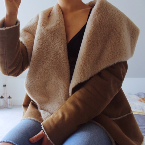 Zara Jackets & Blazers - ✖️SOLD✖️ Zara Shearling and Suede Brown Jacket